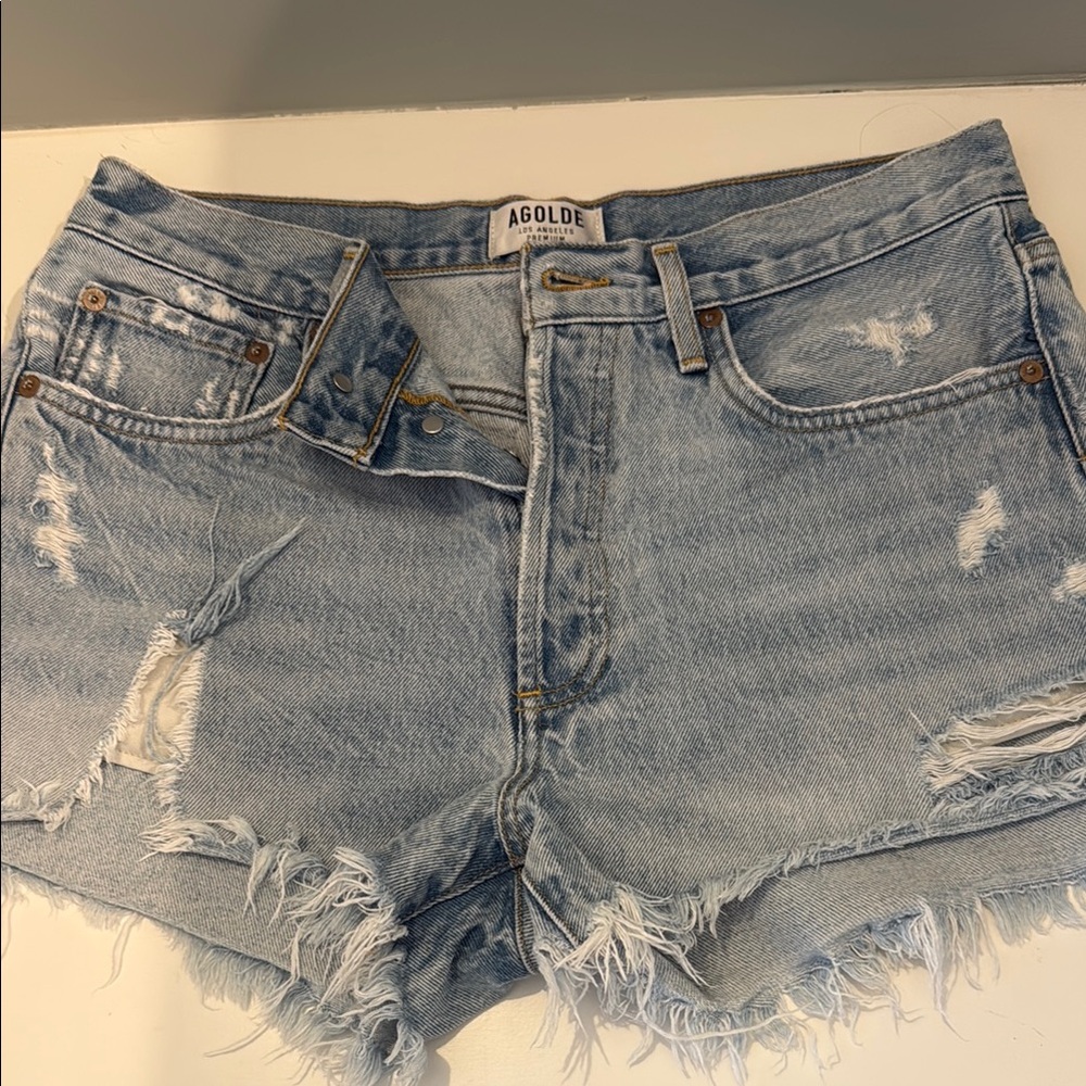Agolde Blue Jean Shorts Classic Denim Style